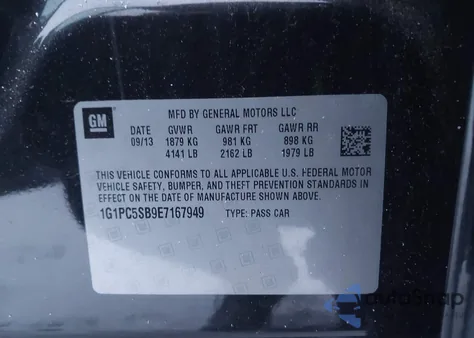 2014 Chevrolet Cruze 1Lt Auto from USA, damaged, VIN 1G1PC5SB9E7167949